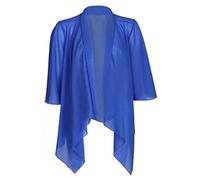 NEW WOMENS PLAIN CARDIGAN OPEN WATERFALL CHIFFON KIMONO SHRUG TOPS SIZE 8-22 UK (XL (16/18), ROYAL BLUE)