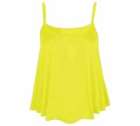 New Womens Plain Swing Vest Sleeveless Strappy Cami Ladies Plus Size Flared Top Womens Summer Wear Beach Top Loungewear Basic Tee Top Plus Size UK 8-30 Yellow