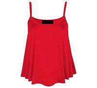 New Women's Plain Swing Vest Sleeveless Top Strappy Cami Ladies Plus Size Flared UK 8-26