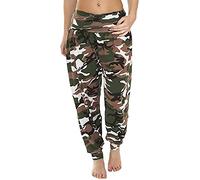New Womens Printed Hareem Loose Baggy Trousers Ladies Print Pattern Long Harem Pants Plus Size (20-22, Army)
