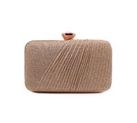 New Women's Rose Gold Sparkling Shiny Small Diamanti Crystal Clutch Bag Ideal For Wedding Prom Dinner Evening Party Event (Round Glitter Clutch)