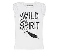New Women's T-Shirt Flamed Wild Spirit Feather, Free Spirit Gift Idea, White, S