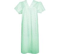 New Women's Traditional Broderie Anglaise Cotton Rich Dressing Gown/Nightdress UK (FULLANGLAISE MINT, WMS UK 10-12)