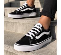 New Womens Vans Filmore Decon Trainers Side Strip Black / True White 5200046356