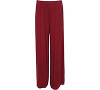 New Womens Wide Leg Bottoms Flared Plus Size Pants Palazzos Plain Trousers 12-30 (3XL (24/26), WINE)
