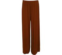 New Womens Wide Leg Bottoms Flared Plus Size Pants Palazzos Plain Trousers 12-30 (M/L (12/14), Rust)