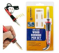 New Wood Burning Pen Tool Soldering Iron Kit Pyrography Craft Tips + 5 Tips 30W-240V