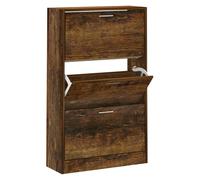 vidaXL Grey Sonoma Shoe Cabinet, Engineered Wood, Equipped with 3 Drawers, Modern Design, Suitable for Various Areas, Size - 63x24x103 cm