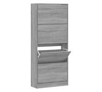 (Brown oak, 63 x 24 x 147 cm (W x D x H)) New Wood Shoe Cabinet 2Drawer Storage Cupboard Rack Shelf Multi Colours/Sizes