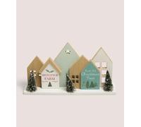 New Wooden House Mistletoe Farm Ornament, Complete With Snow Dusted Rooftops, Frosted Trees & Delicate Mistletoe Accents, Brings Warmth to Any Space, Adding A Charming Touch To Your Decor.