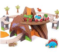New Wooden Trains Dinosaur Railway Set