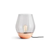 New Works Bowl table lamp Raw copper. light smoke coloured glass