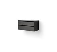 New Works Cabinet Bookcase Low With Shelves Black Ash