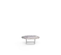 New Works Florence Coffee Table Ø90 White Viola Marble with White Frame