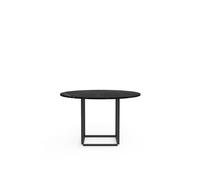 New Works Florence Dining Table Ø120 Black Marquina Marble with Black Frame
