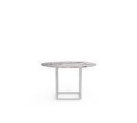 New Works Florence Dining Table Ø120 White Viola Marble w. White Frame