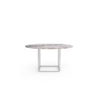 New Works Florence Dining Table Ø145 White Viola Marble w. White Frame