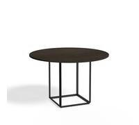 New Works Florence round dining table Smoked oak. ø120 cm. black stand
