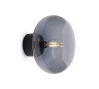 New Works Karl-Johan wall lamp Black stained oak-smoked glass