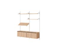 New Works Living Shelf Bookcase With Doors Low Oak