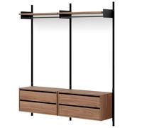 New Works - New Works Wardrobe Shelf 2 Cabinets With Drawers, Walnut - Walnut