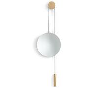 New Works Rise and Shine mirror Natural oak-brass weight