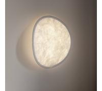 New Works Tense LED wall light, white / white, Ø 35 cm, fabric shade