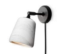 New Works wall lamp, Material, white, marble, plug