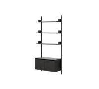 New Works Wall Shelf 1900 Bookcase With Doors Low Black