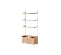 New Works Wall Shelf 1900 Bookcase With Doors Low Oak