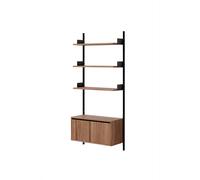 New Works Wall Shelf 1900 Bookcase With Doors Low Walnut