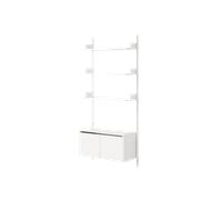 New Works Wall Shelf 1900 Bookcase With Doors Low White