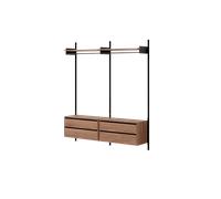New Works Wardrobe Shelf 2 Bookcase With Drawers Walnut