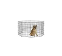 New World Dog Exercise Pen & Playpen without a Door; 60.96 cm by 91.44 cm; Black E-Coated; B554-36