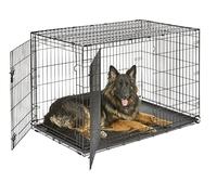 New World Double Door Folding Metal 122 cm Dog Crate, Enhanced Security, Includes Leak-Proof Pan, For Extra-Large Sized Breeds