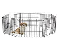 New World Dog Exercise Pen & Playpen without a Door; 60.96 cm by 45.72 cm; Black E-Coated; B550-18