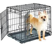 New World Newly Enhanced Double Door 60.96 cm (24-Inch) Dog Crate for Small Dog Breeds; Includes Leak-Proof Pan, Floor Protecting Feet, & New Patented Features; B24