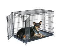 New World Newly Enhanced Double Door New World Dog Crate Includes Leak-Proof Pan Floor Protecting Feet & New Patented Features 36 Inch