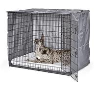 New World XXL Dog Crate Cover, Polyester Privacy Kennel Cover Fits Most Giant 137 cm Crates, Light Gray, Machine Washable, Reduces Barking & Chewing, BCVR-54GY