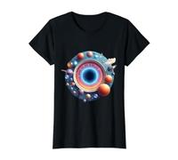 New Worlds via Portal with Wormhole and Whitehole Value Graphic T-Shirt, Women, Black, L
