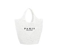 New Woven Bag, Straw Mesh Tote Bag, Beach, Shoulder Bag, Hobo Women, Foldable Large Capacity, for Holiday, Picnic and Party., White, L, 2022 New