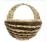New||Woven Wall Hanging Basket, Corn Leaf Rope & Fern, Natural, 30cm x 16cm, Made from durable corn leaf and strong rope, Right size to hang on walls, fences, or balconies||