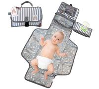 New X-Large Portable Diaper Changing Pad with Strap - Waterproof Foldup Baby Diaper Changing Mat with Zippered Storage - Multifunction Diaper Changing System - Shower Gift