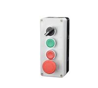 New XB2 Metal Button Switch Control Box Start Stop Industrial Identification Symbol self Reset Circular Emergency(4Hole)