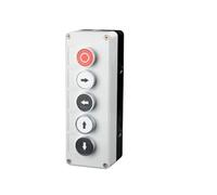 New XB2 Metal Button Switch Control Box Start Stop Industrial Identification Symbol self Reset Circular Emergency Stop Switch(5Hole-02)