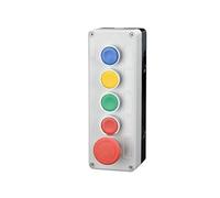 New XB2 Metal Button Switch Control Box Start Stop Industrial Identification Symbol self Reset Circular Emergency(5Hole-01)