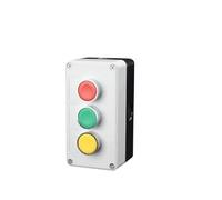 New XB2 Metal Button Switch Control Box Start Stop Industrial Identification Symbol self Reset Circular Emergency(3Hole)