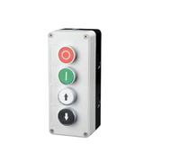 New XB2 Metal Button Switch Control Box Start Stop Industrial Identification Symbol self Reset Circular Emergency Stop Switch(4Hole-03)
