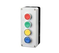 New XB2 Metal Button Switch Control Box Start Stop Industrial Identification Symbol self Reset Circular Emergency Stop Switch(4Hole-01)