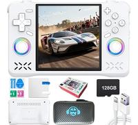 New XF40H Handheld Game Console,Built-in 128G with 22000 games,4000mAh,Linux System,4-inch IPS Screen WIth Storage bag (White,128G)